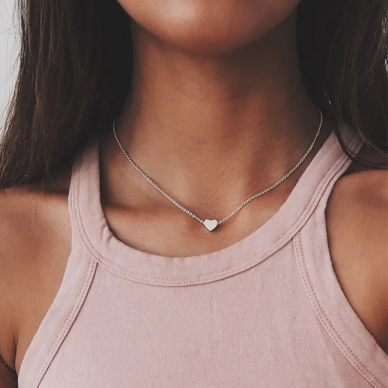 Dainty Heart Clavicle Necklace