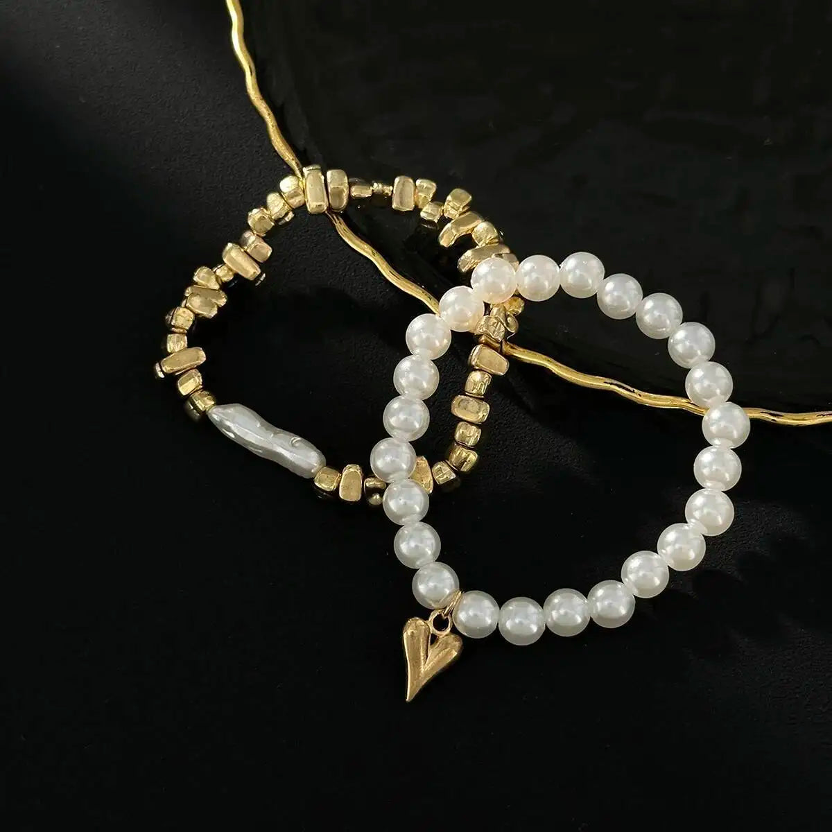 2Pcs/Set Elegant Pearl Bracelets