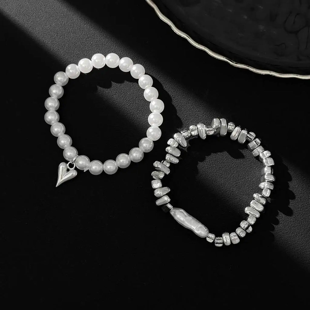 2Pcs/Set Elegant Pearl Bracelets