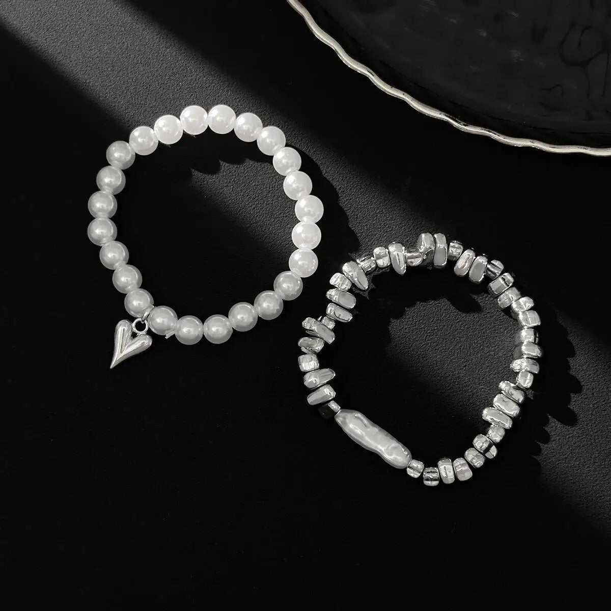 2Pcs/Set Elegant Pearl Bracelets