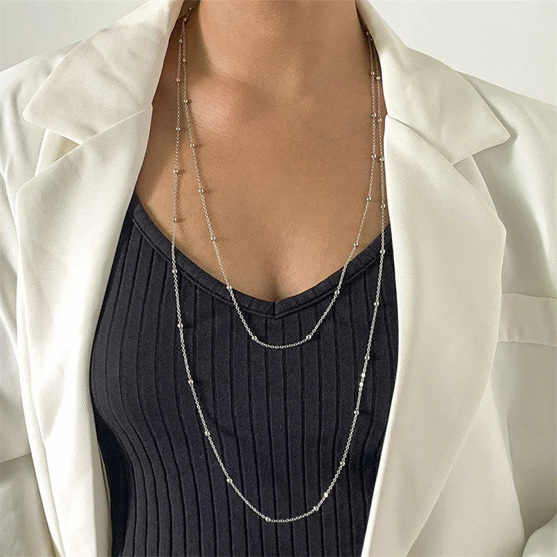 Double-Layered Chain Drop Necklace
