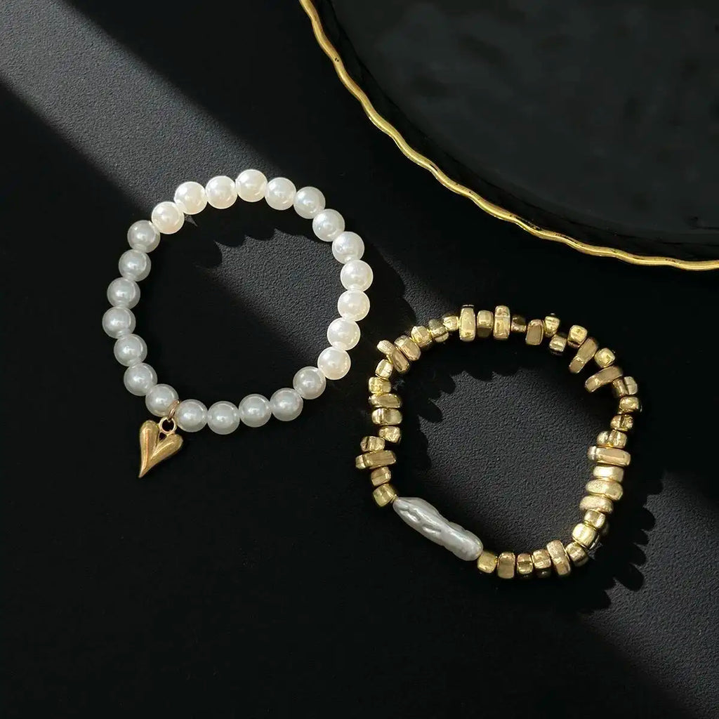 2Pcs/Set Elegant Pearl Bracelets