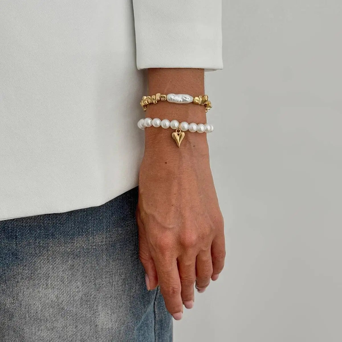 2Pcs/Set Elegant Pearl Bracelets
