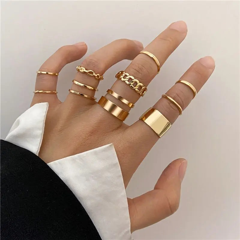 10Pcs Minimalist Rings