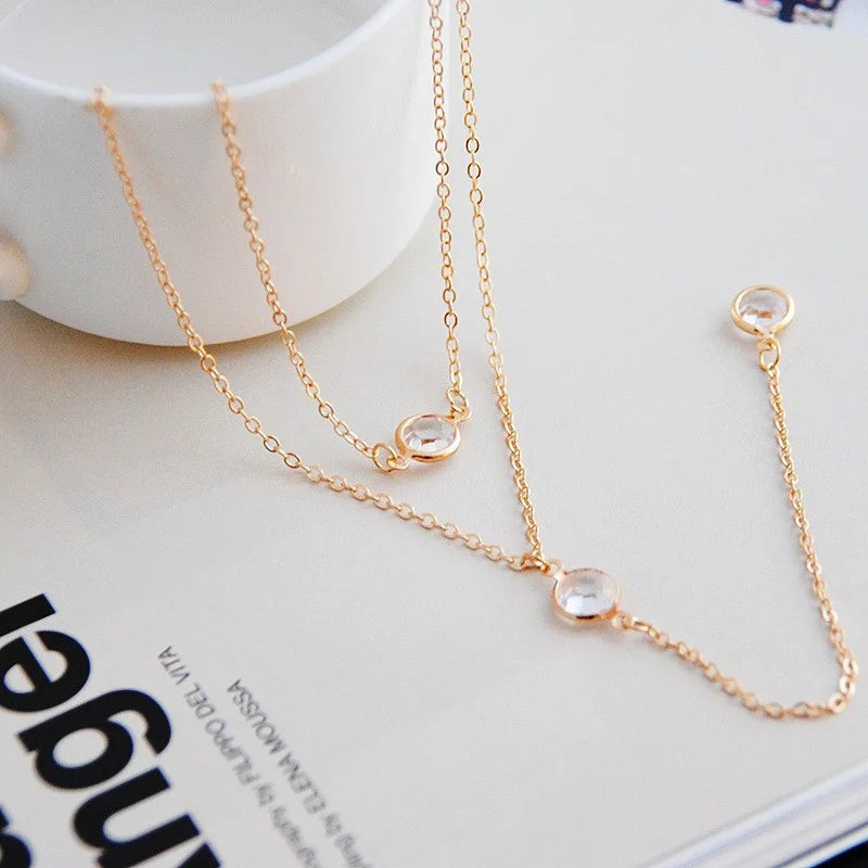 Double-Layered Chain Drop Necklace