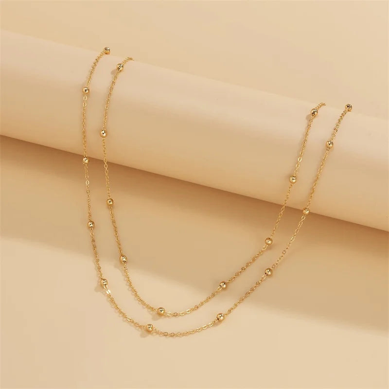 Double-Layered Chain Drop Necklace