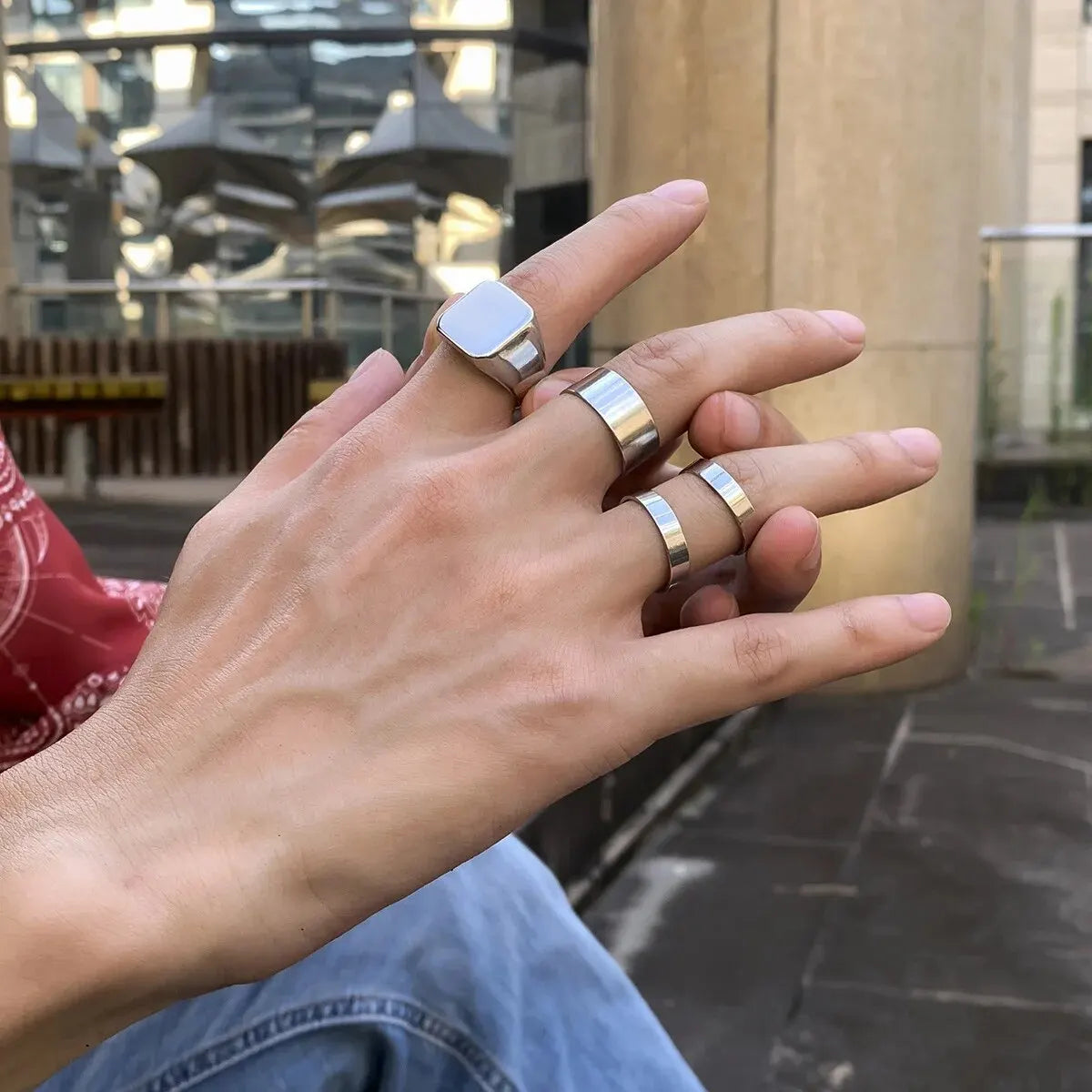 4Pcs Luxury Retro Rings