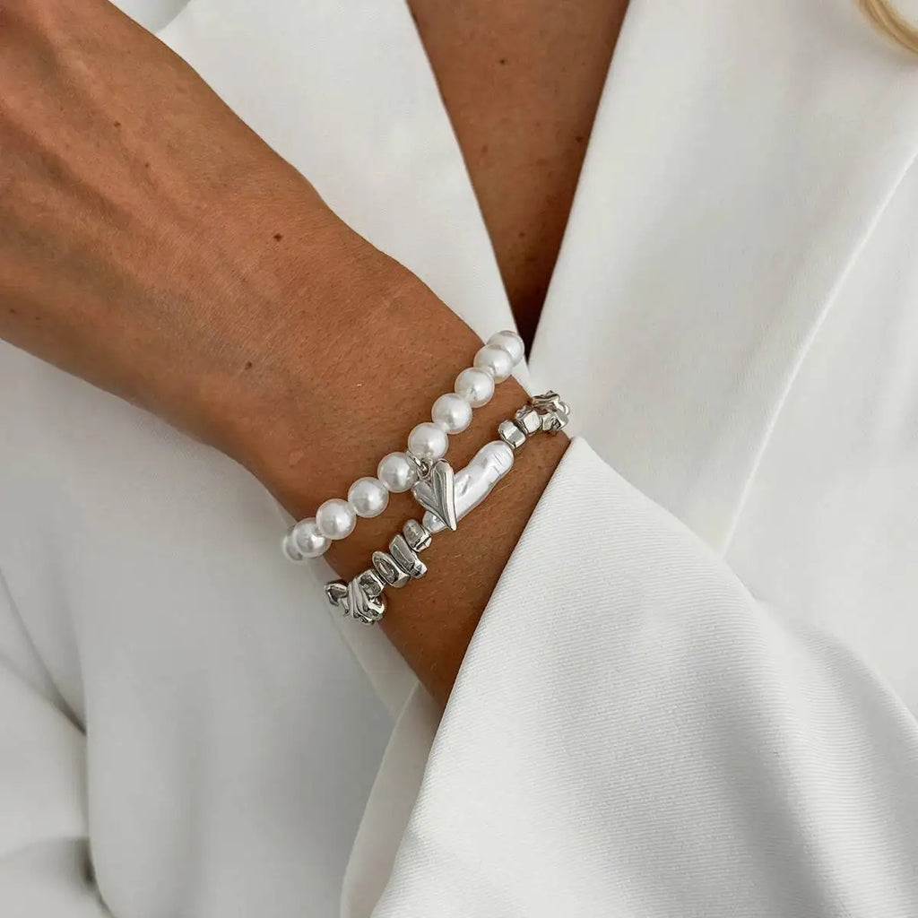2Pcs/Set Elegant Pearl Bracelets