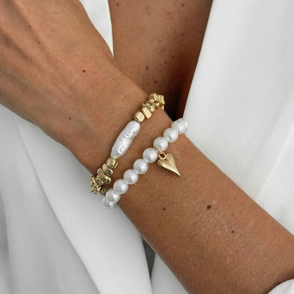 2Pcs/Set Elegant Pearl Bracelets