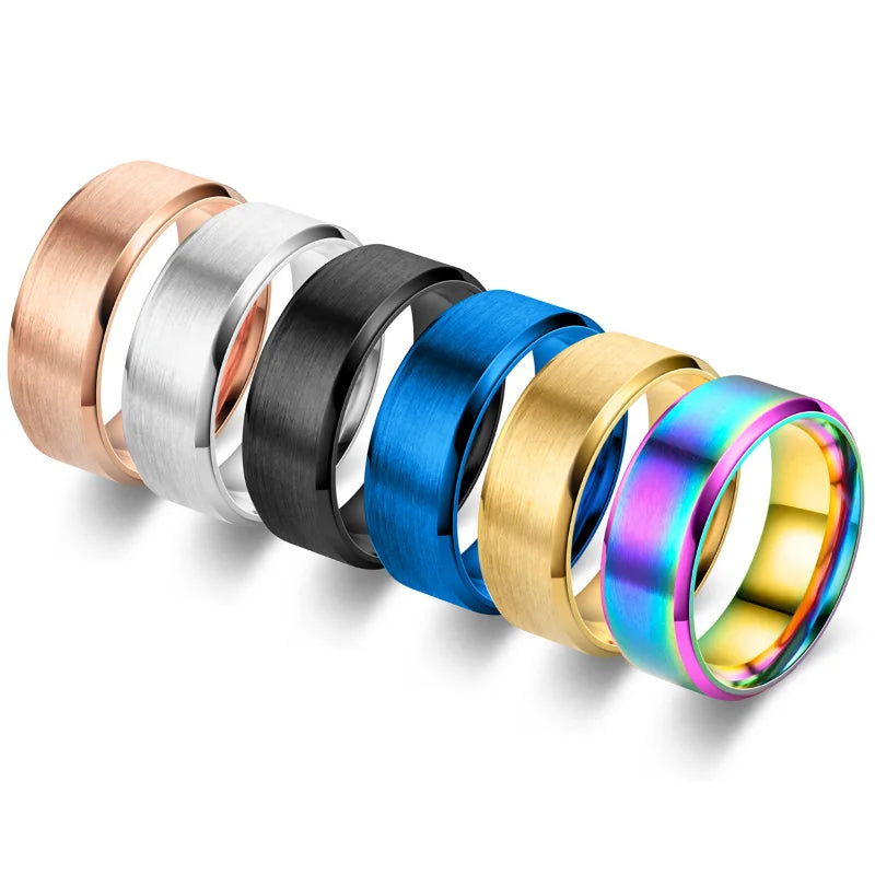 6 Colors Classic Titanium Rings