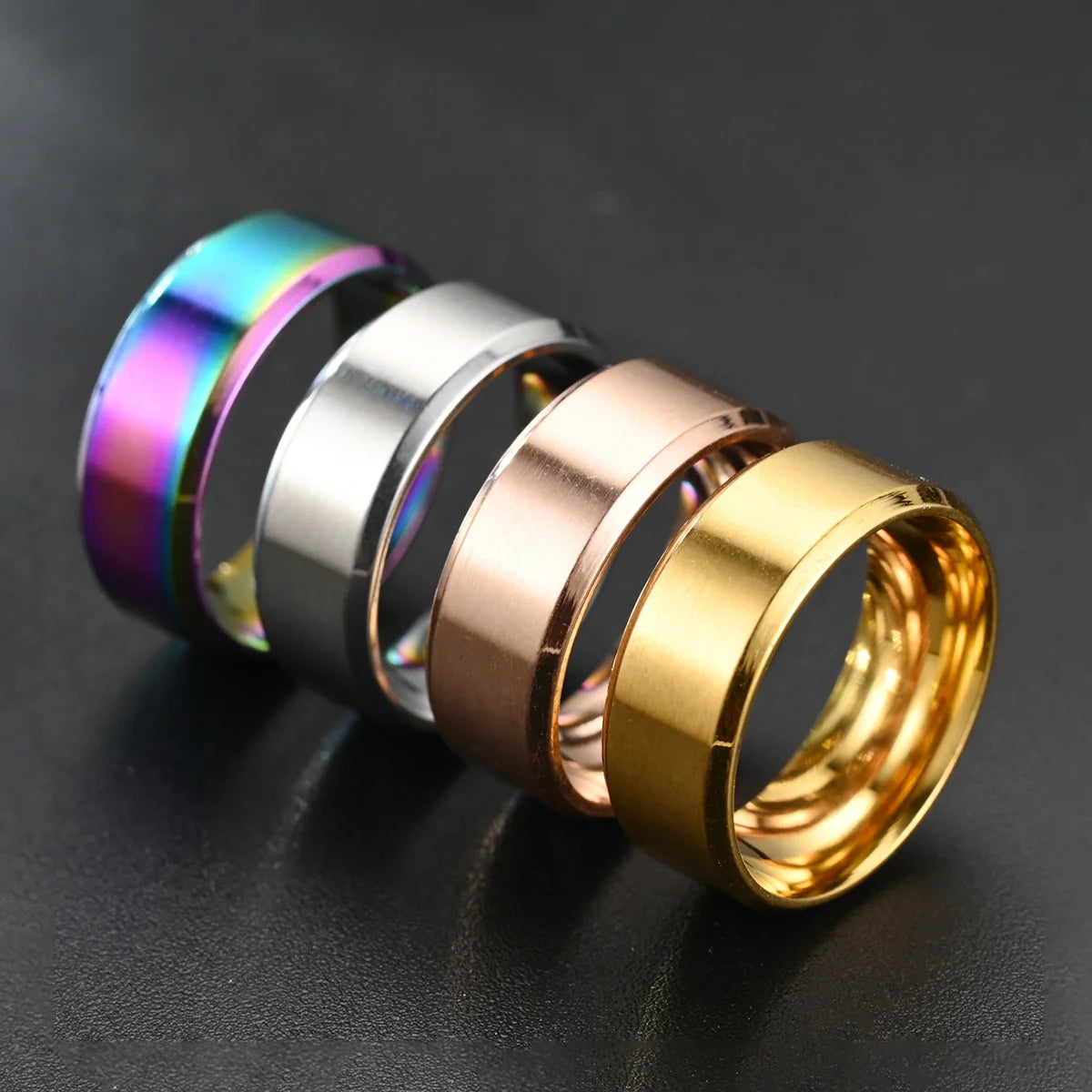 6 Colors Classic Titanium Rings