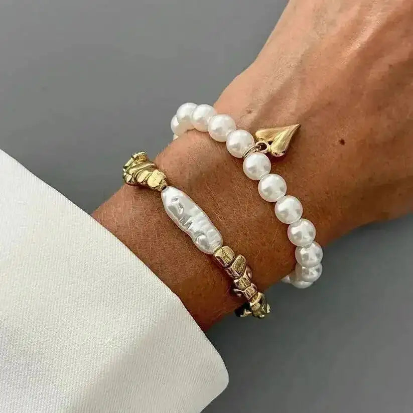2Pcs/Set Elegant Pearl Bracelets