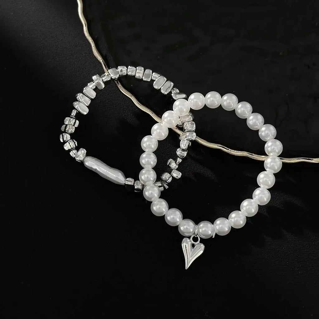 2Pcs/Set Elegant Pearl Bracelets